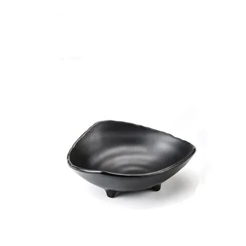 a black bowl with a triangle design