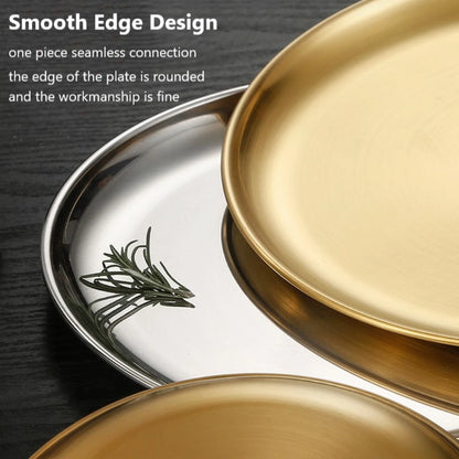 close up of a smooth edge design of stainless steel round plate