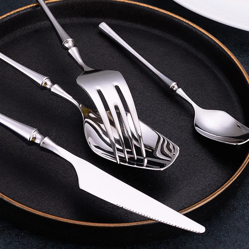 a plate with silverware on it